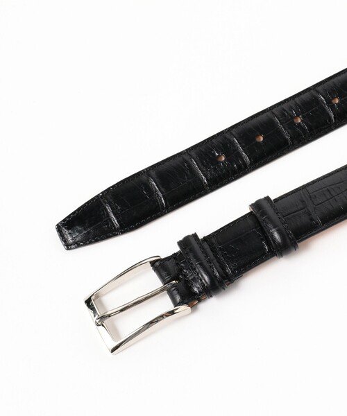 Felisi（フェリージ） ベルト × BEAMS F / 別注 クロコスタンプレザー