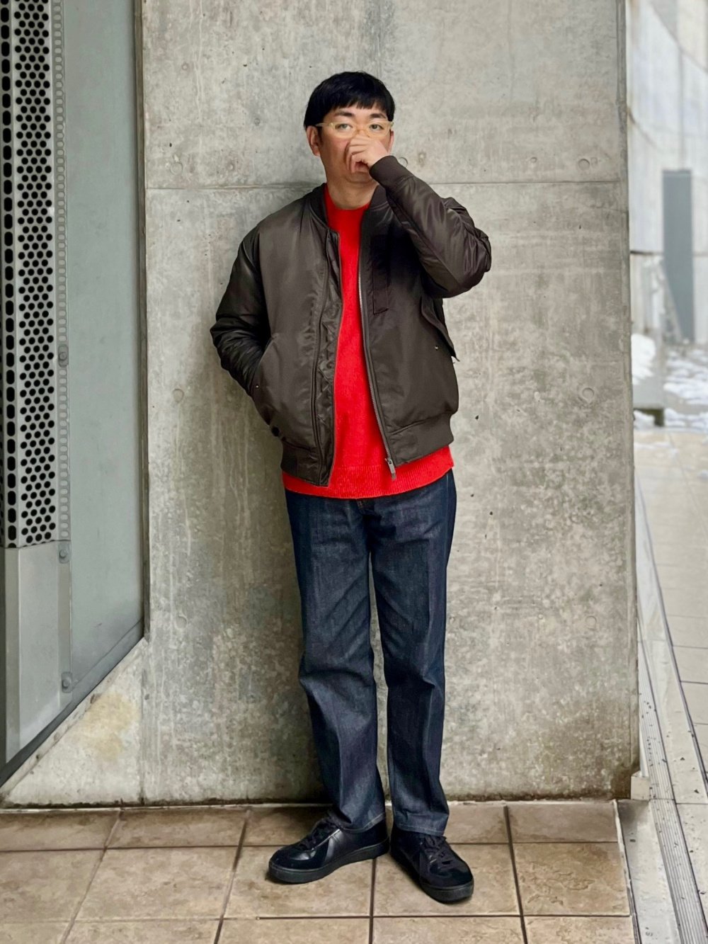 ハイブリッドダウンオーバーサイズMA-1ブルゾン」の着用コーディネート