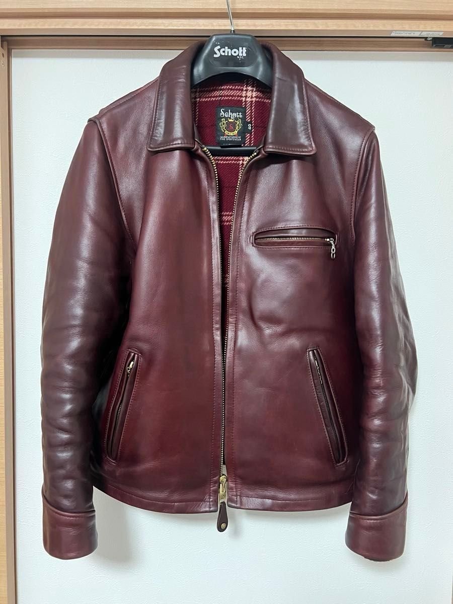 schott×ホーウィンクロムエクセルレザー ジャケット サイズSchott