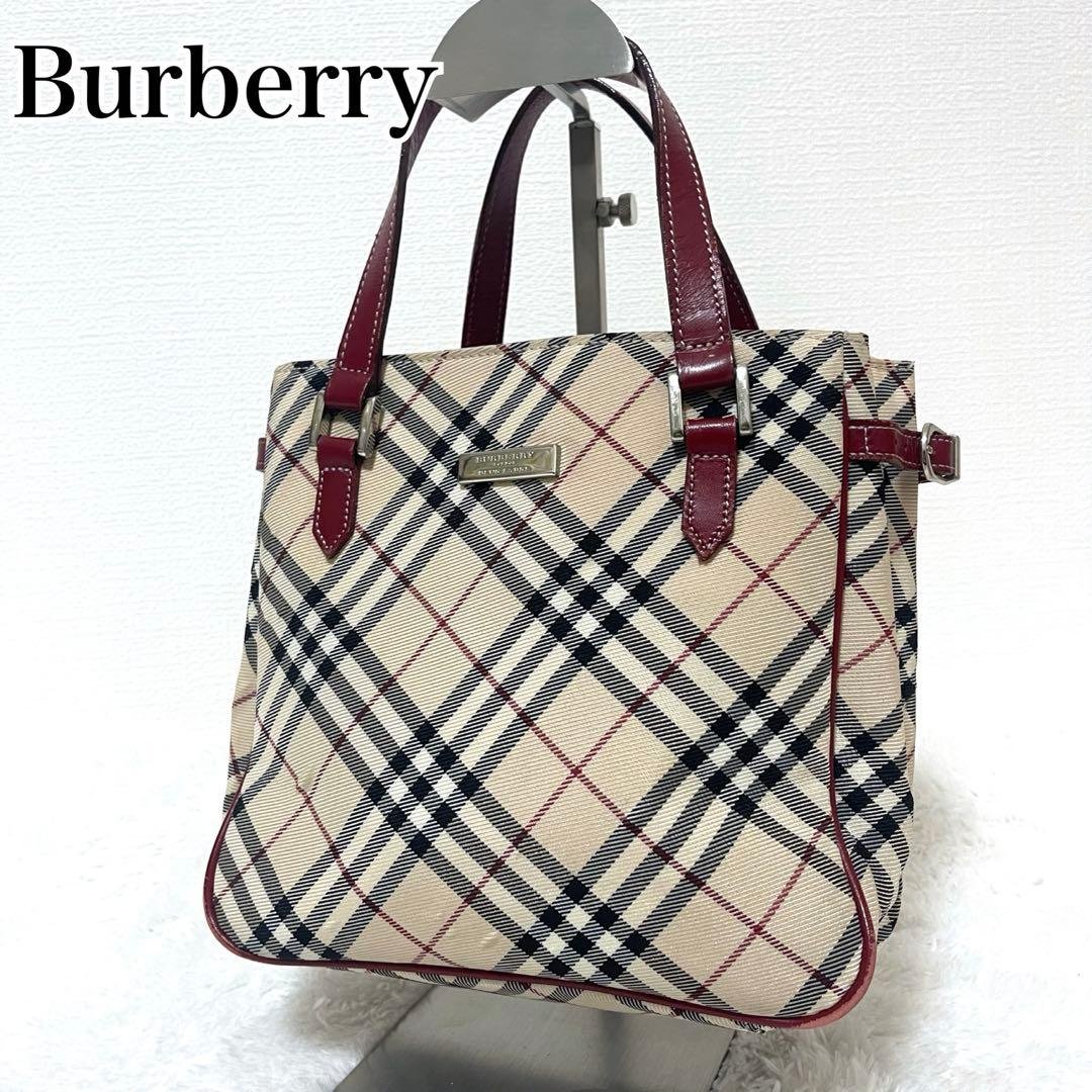 バーバリー ロゴプレート ミニハンドバッグ サイドベルト ノバチェック