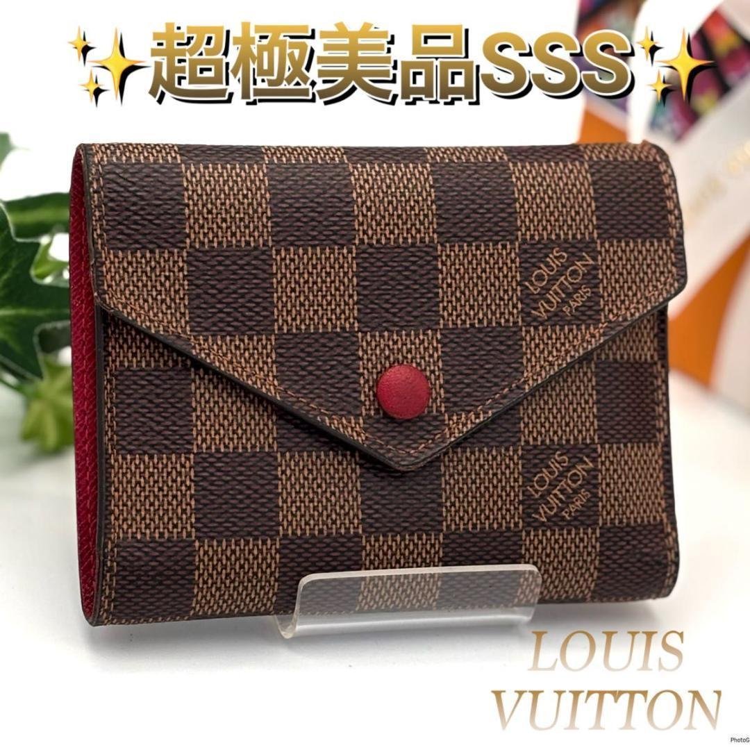 ルイヴィトン ダミエ ポルトフォイユ ヴィクトリーヌ 三つ折り財布 スリーズ 赤 ルイヴィトン ダミエ ポルトフォイユ ヴィクトリーヌ 三つ折り財布